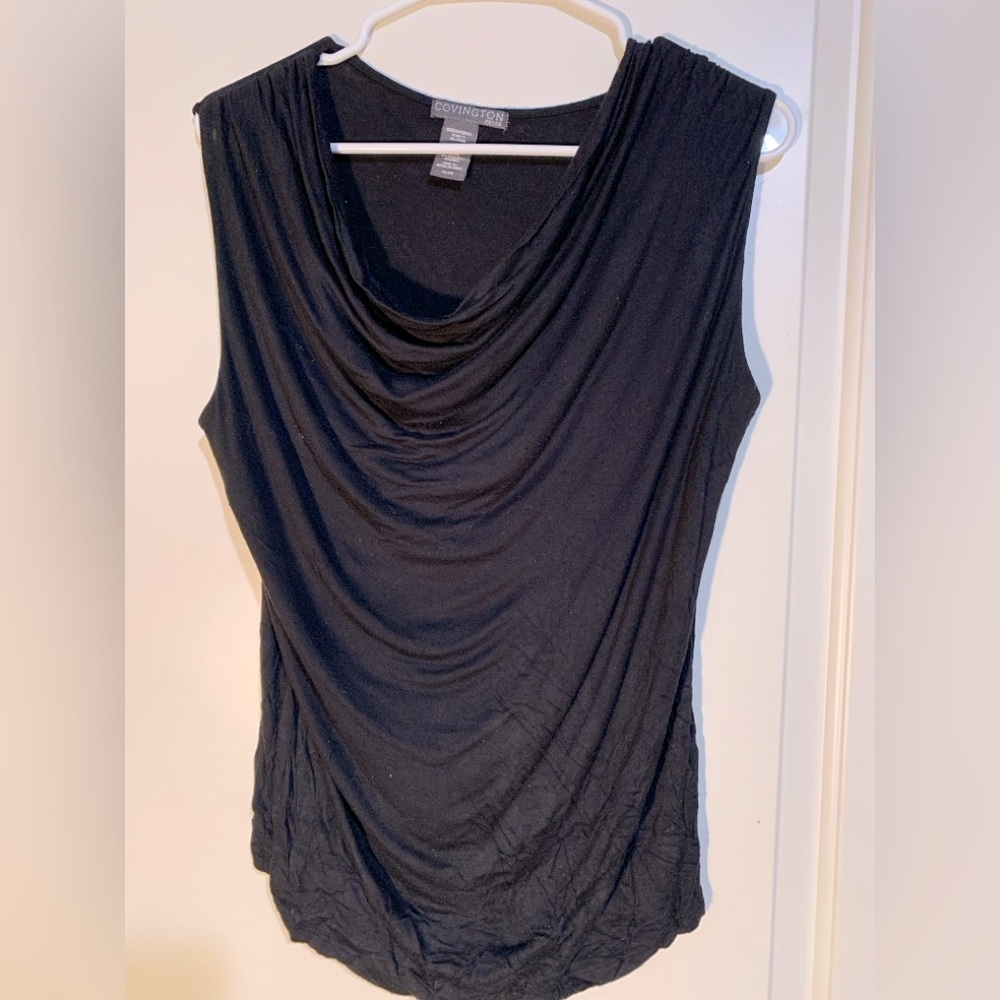 Covington Black Sleeveless top in Petite Large.